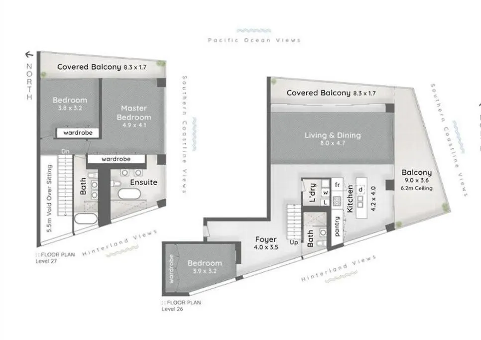 Apartmán Air On Broadbeach Beachfront 2level Stunning With 180 Degree Views