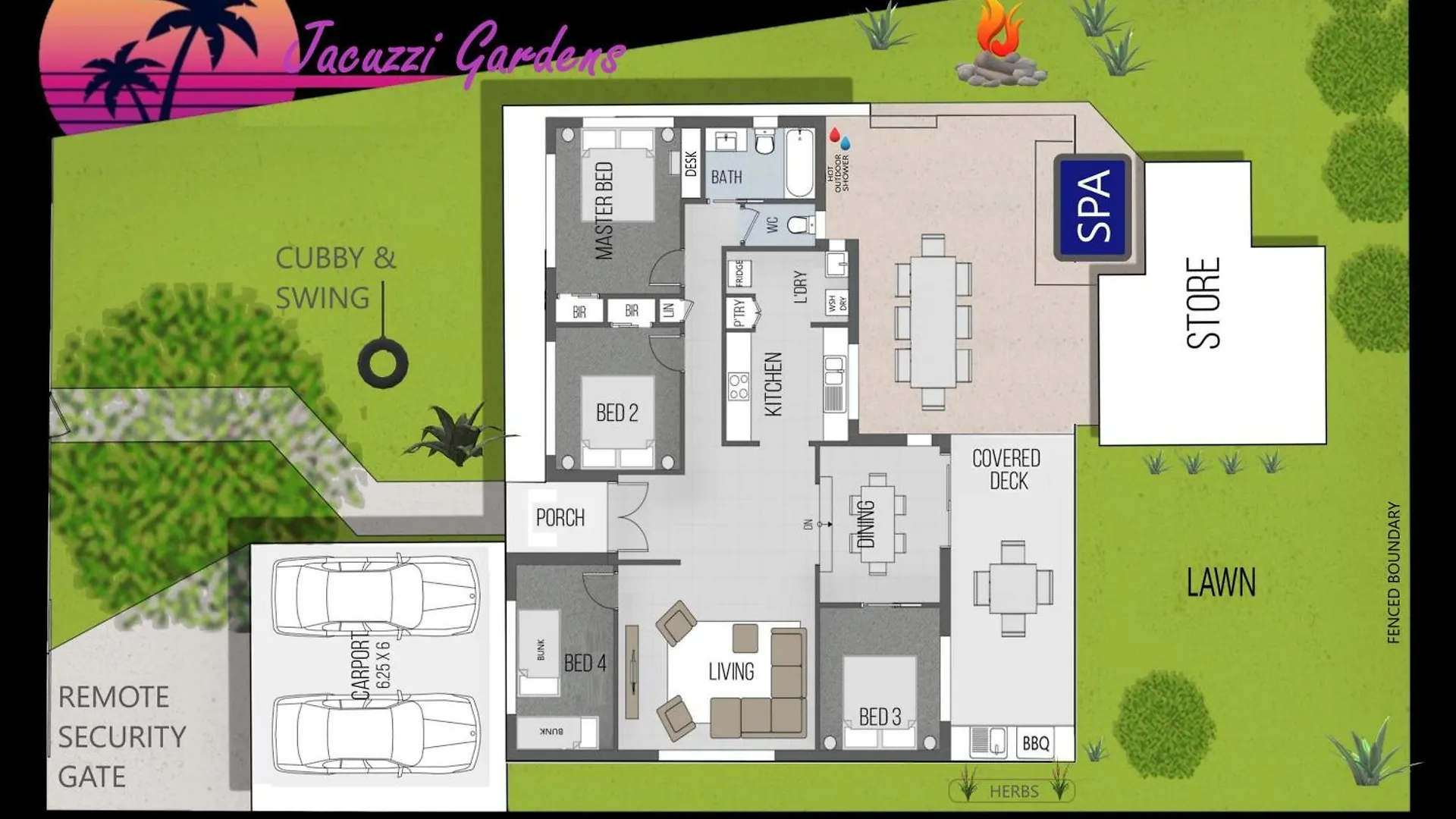 Jacuzzi Gardens - Spa - Fire Pit - Swings - Outdoor Kitchen - Bbq - Parking - Central Location גולד קוסט