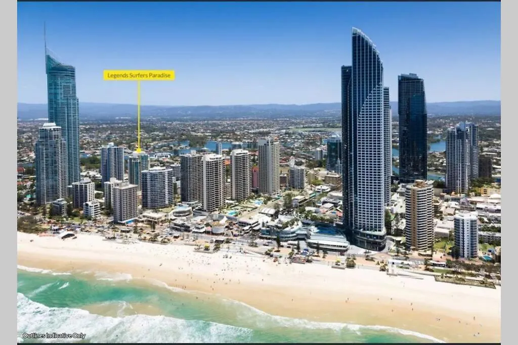 شقة Surfers Ocean View. Large Fridge, Washing Machine, Wifi *